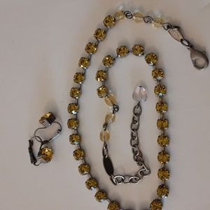 Sabika Yellow Necklace and Earring Set